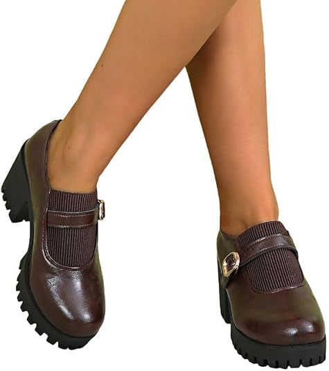 Chaussures Mary Jane Femmes Avec Lacets Réglables - Talons épais, Style Rétro Confortable | Parfaites Pour Tous Les Jours