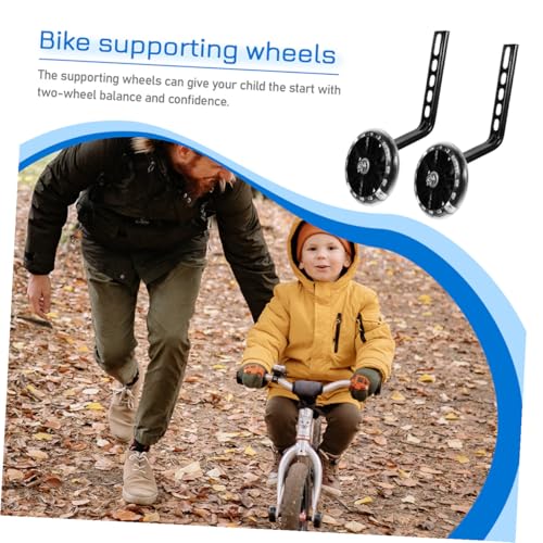 Healeved 4pcs Ruedas de Entrenamiento Ajustables y Resistentes para Bicicleta con Ruedas de Equilibrio Oscuras con Luz miniatura 3