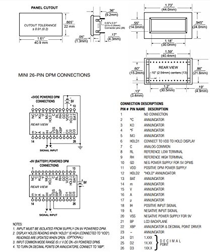 6M0140 Mini snap-in LCD Digital Panel Meter Voltmeter