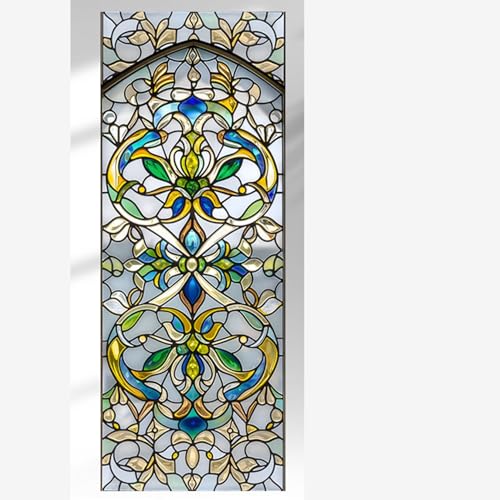 窓フィルム ステンドグラス 教会の様式 欧米風 外から見えない ガラス 剥がせる 水だけで貼れる めかくしシート 遮光 uvカット すりガラス風シート バス 寝室 お風呂 おしゃれ 装飾 窓用目隠しフィルム