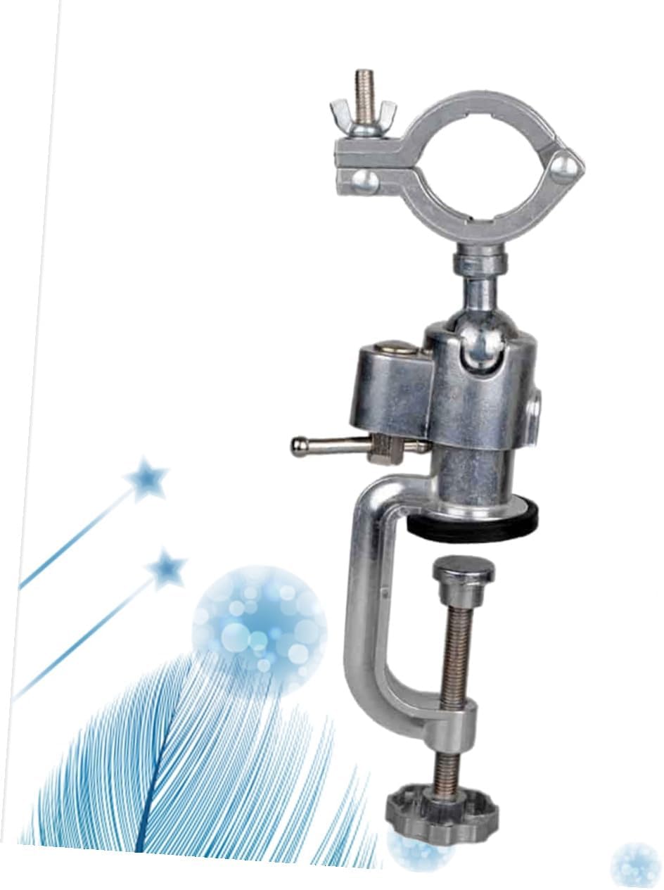 360 Degree Aluminum Alloy Drill Stand Holder with Handle for Household Use | Mill and Grinding Tools, Silver Finish, Lightweight Build, Easy Operation, Sturdy Practicality