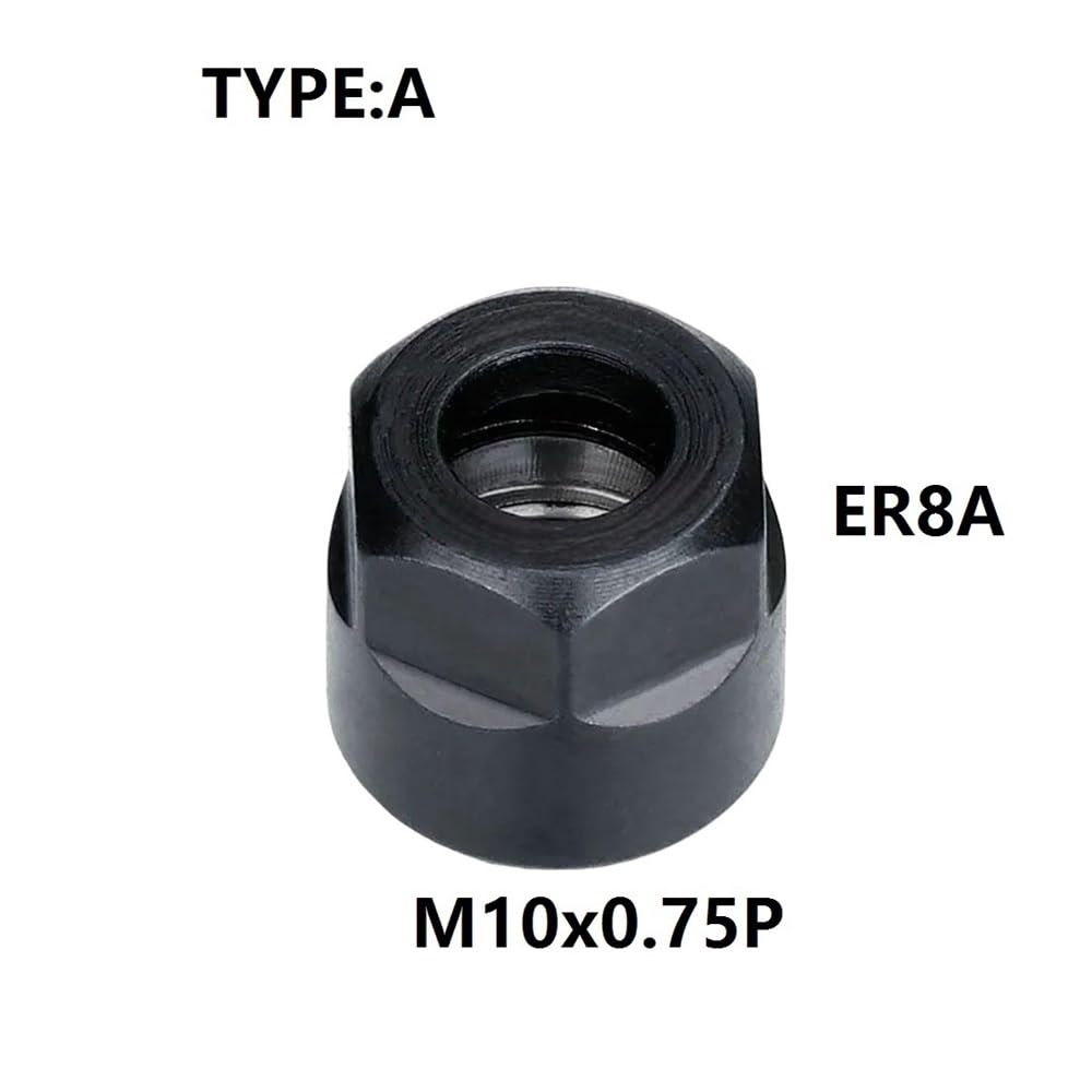 Dado di serraggio pinza tipo A ER8 M10X0,75 for supporto mandrino di fresatura di precisione, 1 pz