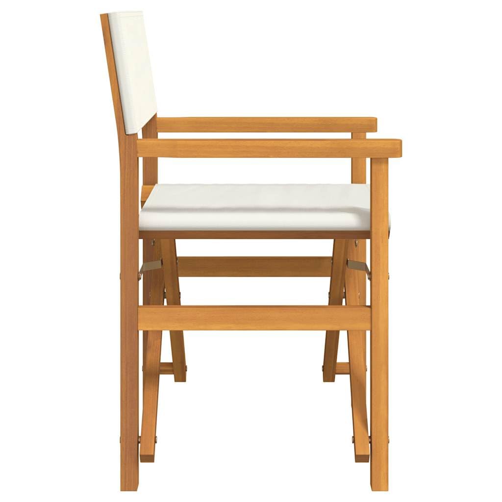 Brokky Sedia da Regista Pieghevole Crema in Legno Massello di Teak|Sedie da Regista Poltrona Pieghevole in Alluminio Sedile Portatile Leggero Poltroncina Mare Spiaggia Camping Campeggio