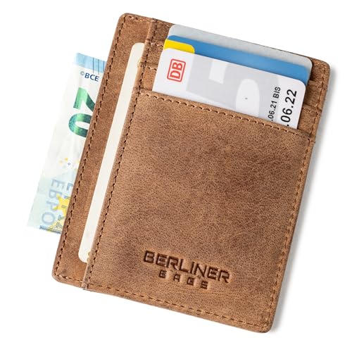 Image of BERLINER BAGS Slim Leather Front Pocket Wallet Men Karl, Gift Box, Brown