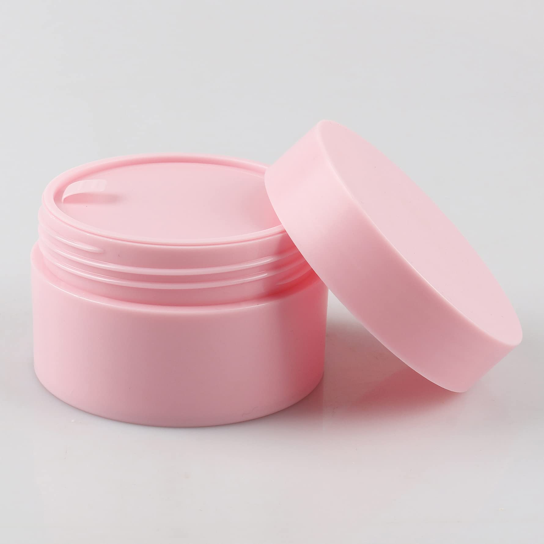 48 Pieza Rosa Mate Tarro de Cosmética de Plástico 50 g Envases Cosmética Plástico 50 ml con Tapa Botella de Crema Tanque para Productos Cosméticos Cremas Ungüento con 6x Espátulas
