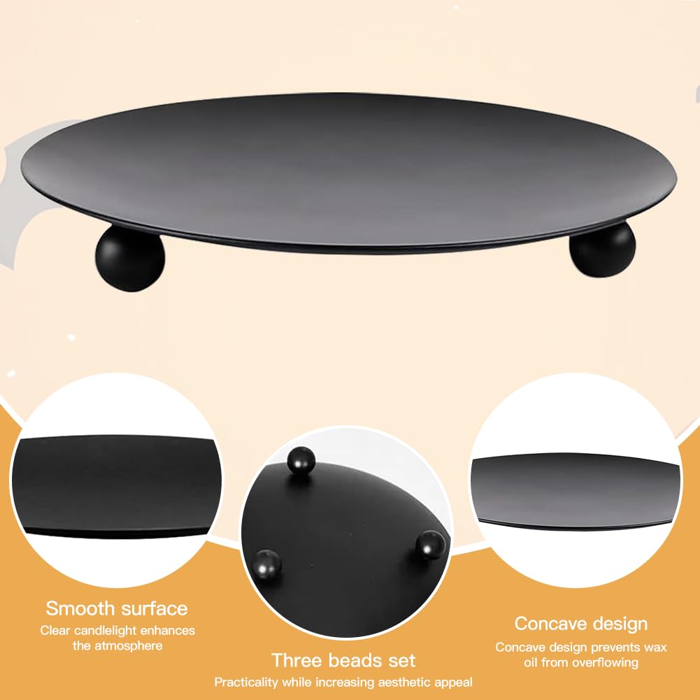 Set Di 4 Portacandele Rotondi In Metallo Nero – 11 Cm Per Feste, Natale, Halloween, SPA - 6