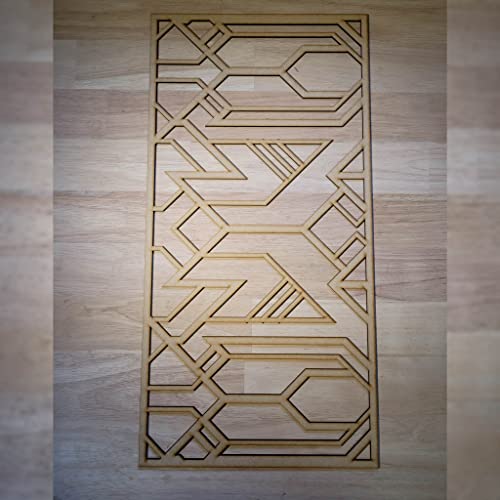 Art Deco Geometric shapes Screen Radiator Cabinet wall Decorative Screening-grille- Perforated MDF panel (1200x600mm) 0083 (3mm thick MDF)