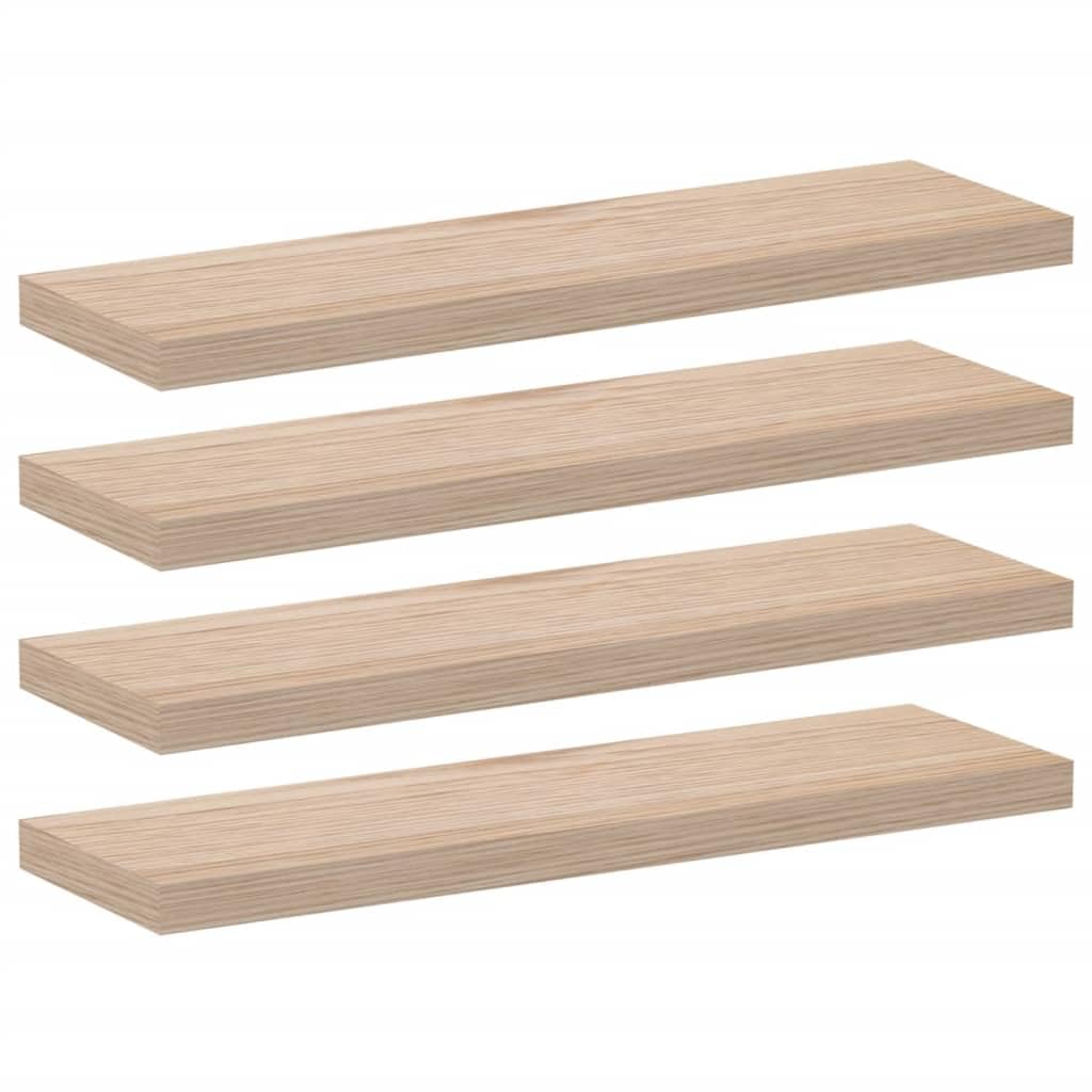 Juego de 4 estantes flotantes, 80 x 23,5 x 4 cm, madera de roble, soporte invisible, estantería de pared DIY para salón, dormitorio, baño, cocina