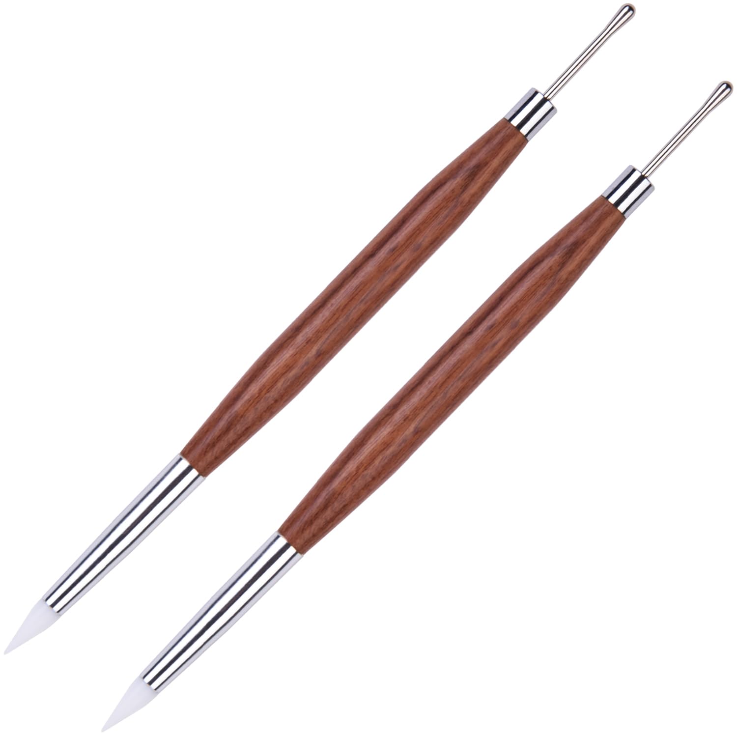 2Pcs Nail Art Sculpture Pen Silicone Nail Tools 3D Gel Sculpting Tool