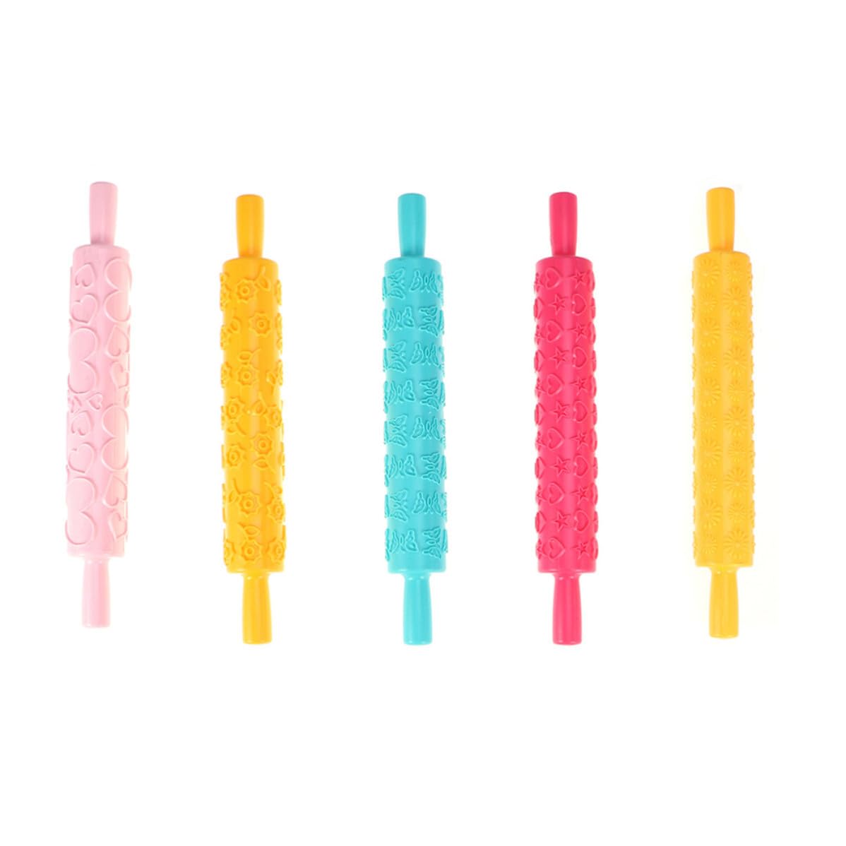 ibasenice Rouleau à Pâtisserie Motifs Décoratifs Multifonction 8pcs en Plastique Plusieurs Styles pour Pâte à Sucre et Massepain, pour Pâtisserie DIY et Décoration Créative Plusieurs Styles