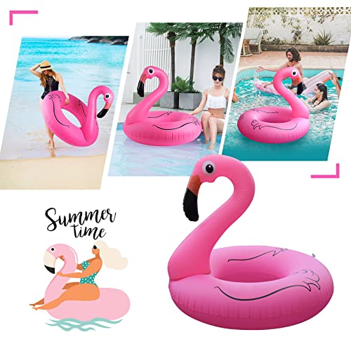 FlyfreeU Flamingo Inflatable Pool Floats with Lights, Solar Flamingo Pool Floats for Adults, 42 Inch Pool Float Lake Beach Floaty, Swimming Pool Float Raft Lounge for Adults Party Water Fun - image 6