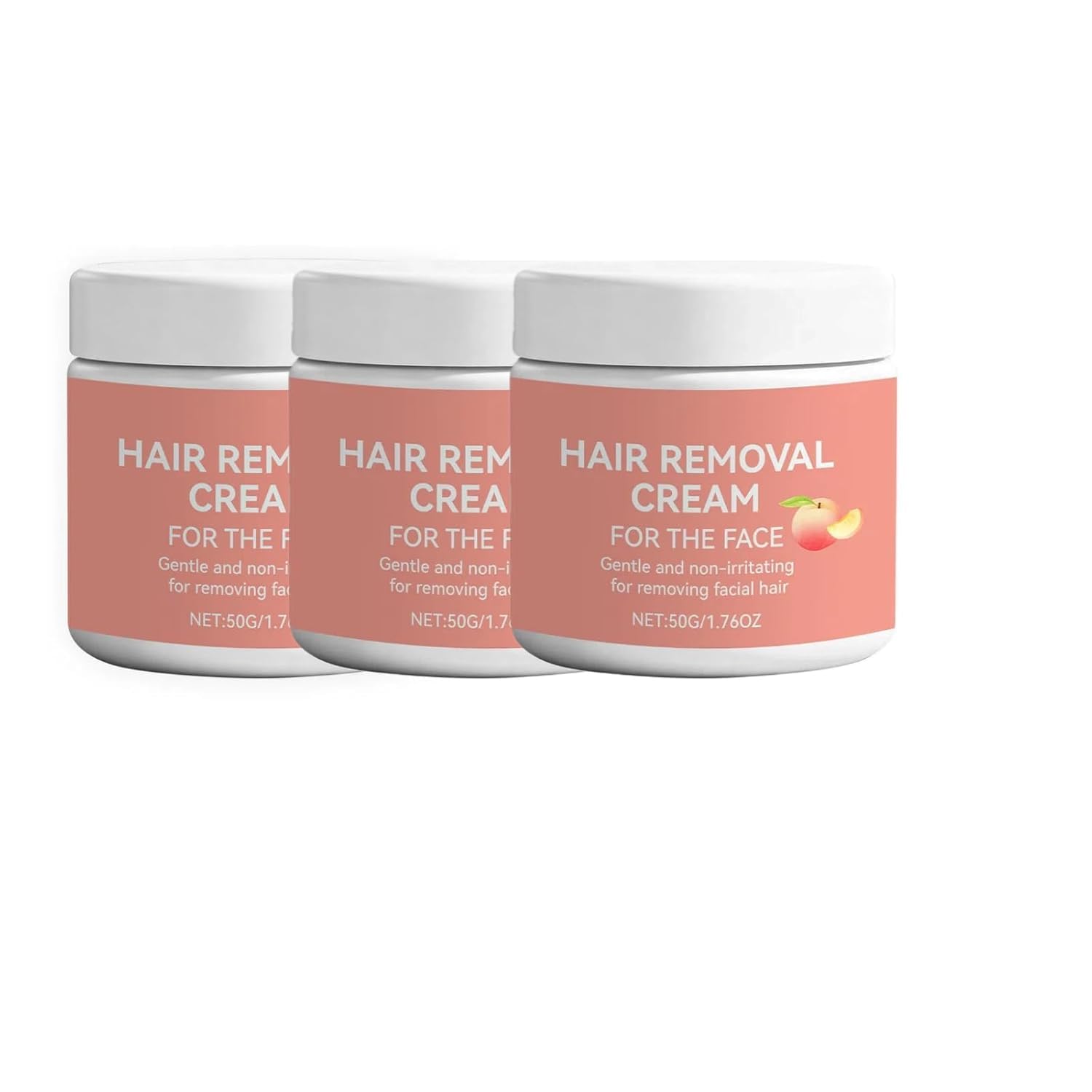 Crema depilatoria per il viso LuxevéRia 50 ml, crema depilatoria alla pesca, crema lenitiva per la cura depilatoria, trattamento per una pelle liscia per donne e uomini,3PCS
