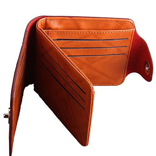 Image of LUI SUI-Men Us Dollar Bill Wallet Billfold Leather Credit Card Photo Holder (Coffee)