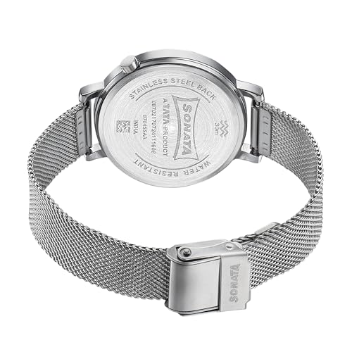 Image of Sonata Elegent Essentials Quartz Analog Blue Dial Stainless Steel Strap Watch for Women