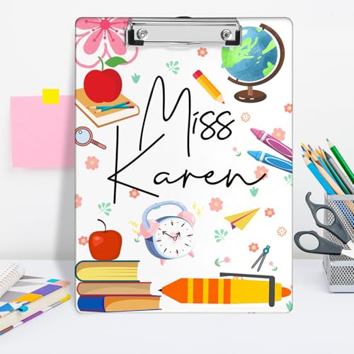 Custom Teacher Clipboard Personalzied Acrylic Clipboard with Name Custom Teacher Appreciation Clipboards Gifts for Women Men