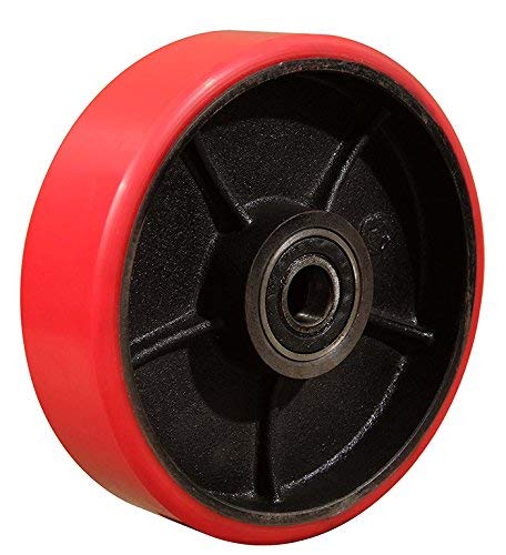 DAZONE Pallet Jack & Lift Truck Wheels Set 7\" Dia x 2\" Hub Length x 20mm ID, Pallet Truck Replacment Parts Kit for 2 Steering Wheels,4 Steel Bearings, Wheel Shaft and 2 Circlips - Thumbnail 3