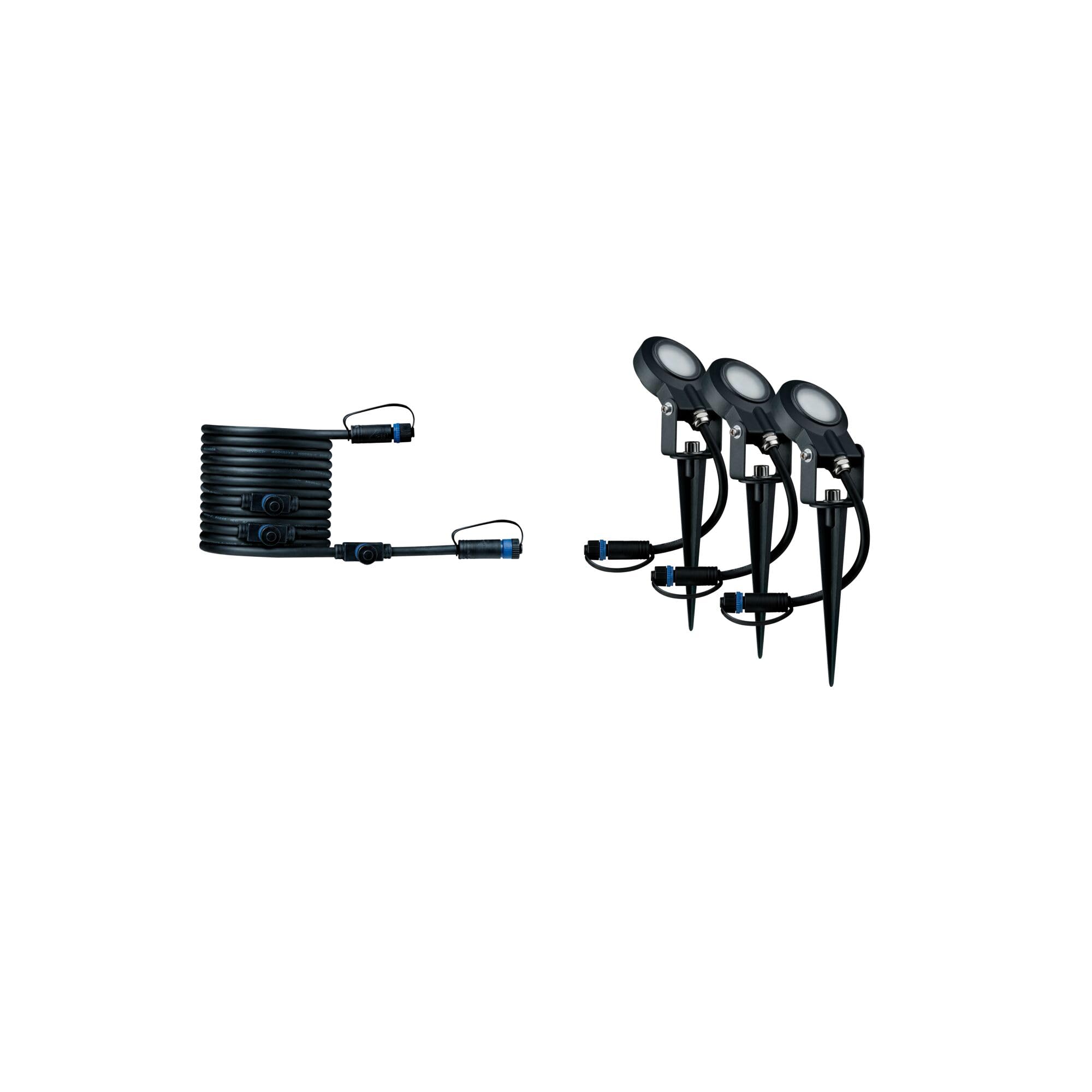 Paulmann 93689 LED Plug & Shine Luminaire d'extérieur Sting incl. 3x6 watts gradable Piquet à planter Anthracite Luminaire de jardin Alu Extérieur 3000 K