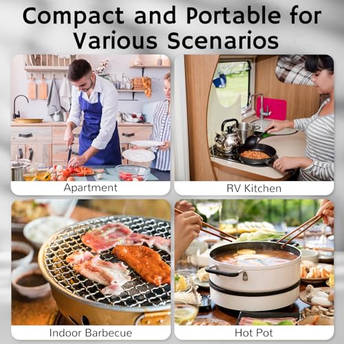 Airthereal RH180 Portable Range Hood, Desktop Range Hood with 3-Fan Speeds and Large Oil Collection Cup, Detachable Aluminum Carbon Filter, Low Noise Portable Kitchen Exhaust Fan for Cooking