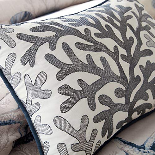 7 Piece Blue Ocean Themed King Comforter Set, Beach Pattern Bedding Sea Shells Starfish Coral Coastal Underwater Sealife… - Image 6