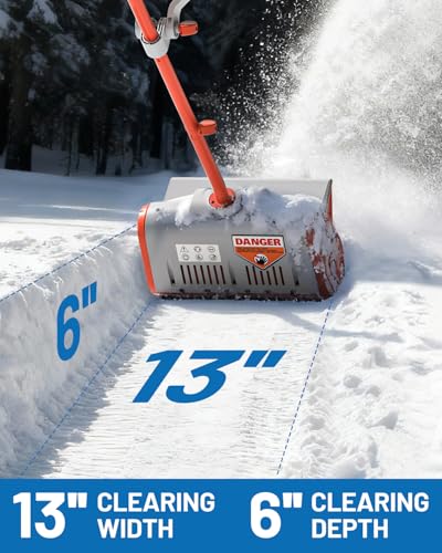 Litheli Cordless Snow Shovel, 13-Inch Battery-Powered Snow Blower with 4.0Ah Battery, Easy to Use Snow Thrower for Driveways, Sidewalks, Decks & Patios - Image 2