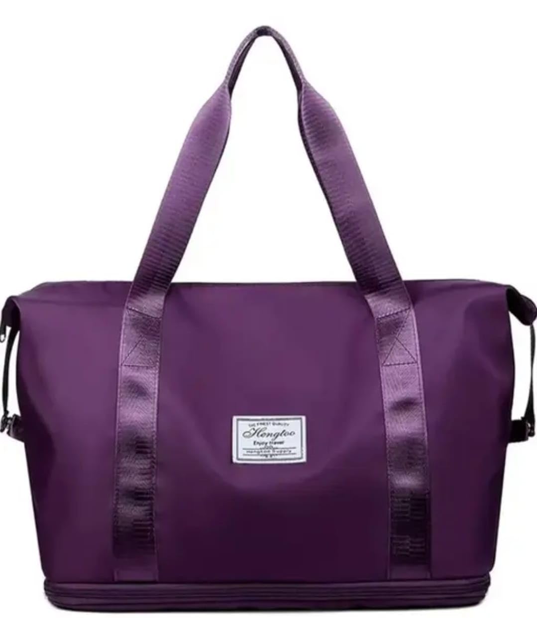 Foldable Large Capacity Travel Duffle Bag, Expandable Hand Luggage for Men and Women (Purple)-image-47