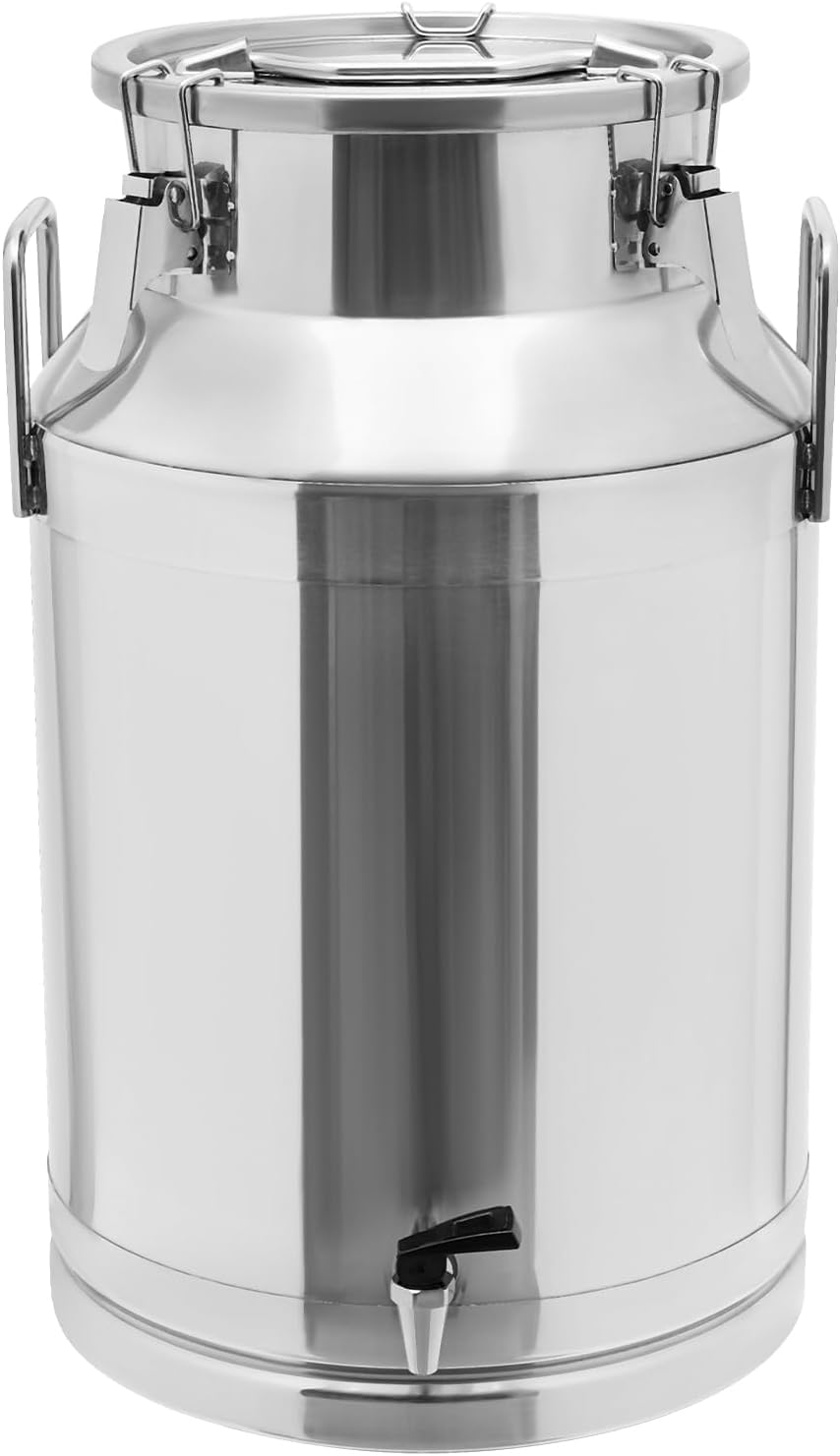 Bidón de leche en acero inoxidable 304 reforzado de 10.6gal con grifo integrado