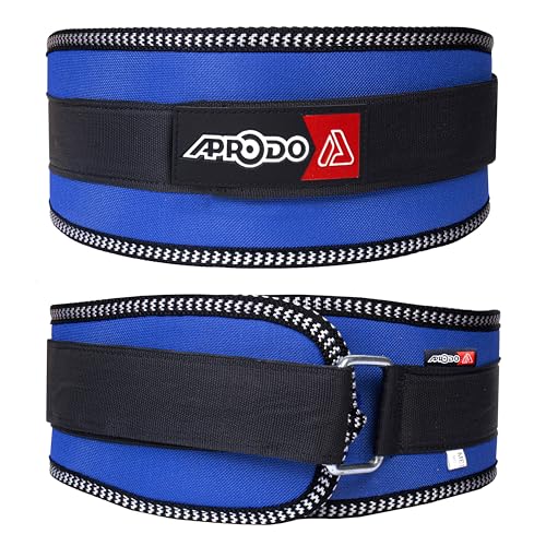 Image of APRODO Unisex 5'' inch Wide Nylon Eva Waist Support Belt Sport Pressurized Weightlifting Bodybuilding Fitness Squatting Training Lumbar Back Supporting Safety Belt