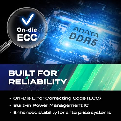 Image of ADATA DDR5 5600 SO-DIMM Memory Module - 32GB High Bandwidth Laptop Memory Module (RAM) - High-Speed 5600MHz - Automatic Error Correction - Compatible with AMD & Intel Platforms - AD5S560032G-S