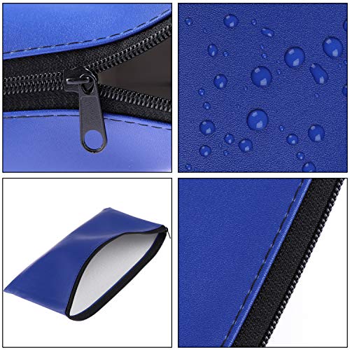 Xgood 8 Pieces Bank Deposit Money Bag Leatherette Securit Vinyl Blue Zipper Pouches Wallet Utility Zipper Coin Bags for Cash Money,11x6in