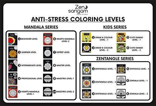 Zen Sangam - Mandala Colouring Book - Young Adults - Experts (Level 5)