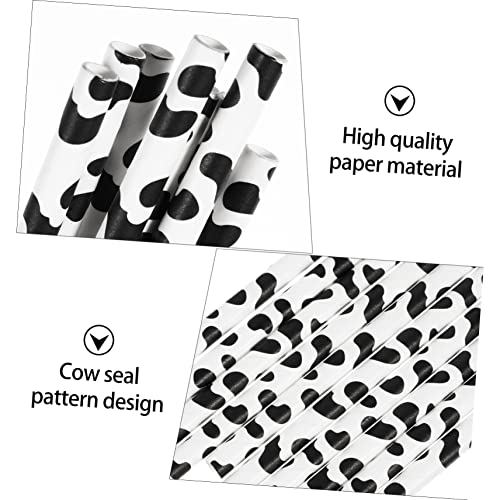 Pitillos desechables de papel diseño vaca 60 piezas miniatura 4