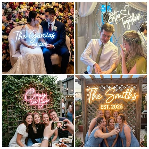 Image of Custom Neon Signs Personalized Neon Name Sign Custom Business Logo | Waterproof LED Custom Neon Light Sign for Wedding, Business, Bedroom Wall Decor