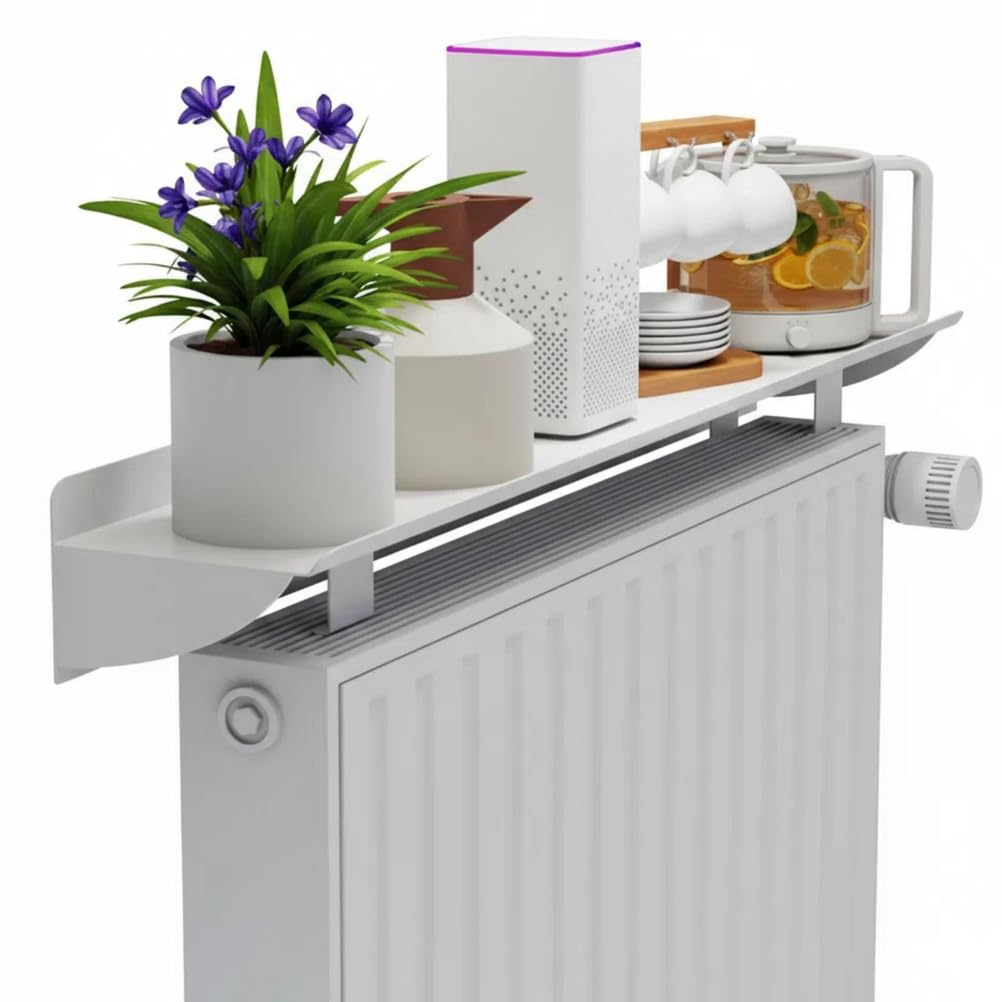 Mensola per termosifone, resistente lega di alluminio e acciaio inossidabile, antipolvere e antifumo, facile da montare, non richiede fori, per uso domestico e ufficio