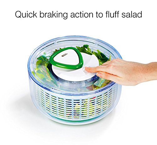 ZYLISS Easy Spin Salad Spinner, Large, Green, BPA Free