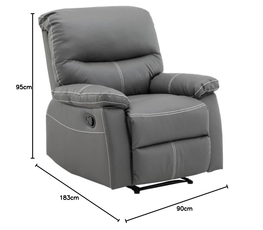 Vente-unique - Canapé 3 Places et Un Fauteuil Relax en Simili Gris Canby