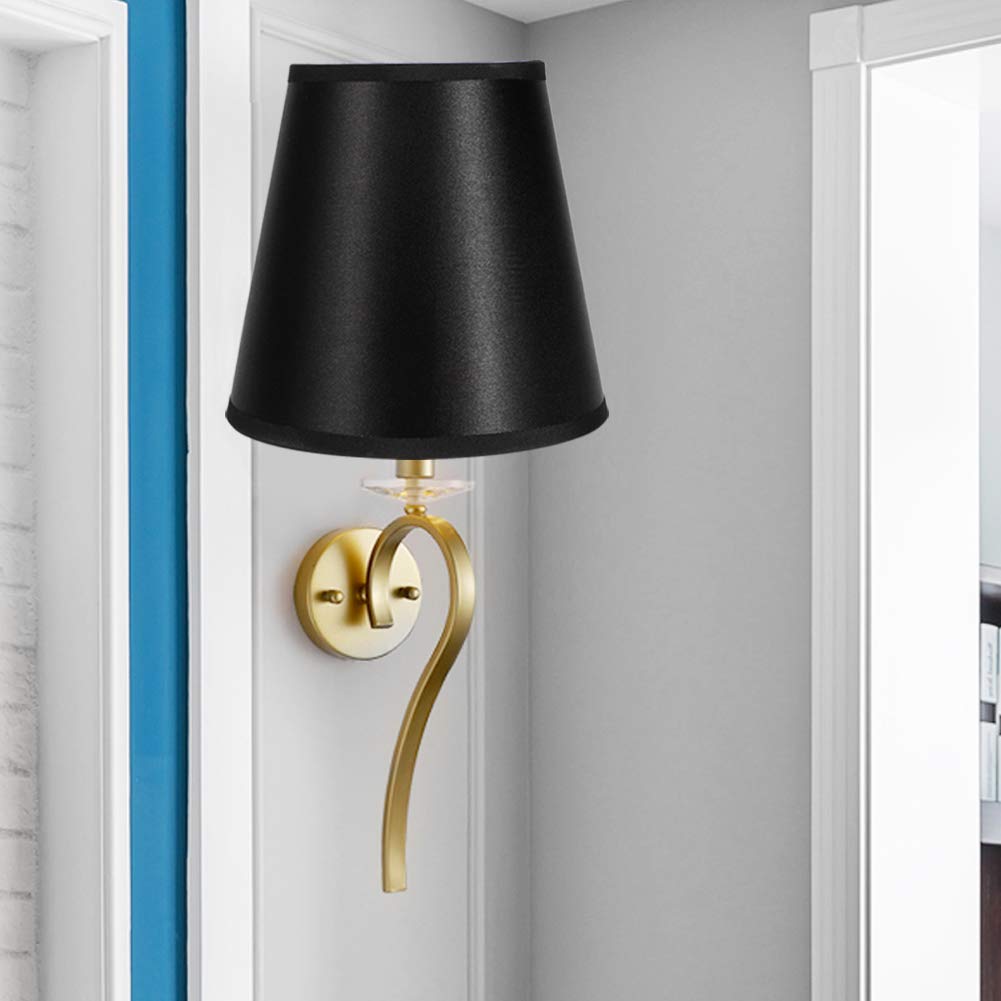 Set di 6 paralumi per lampadari moderni, paralumi piccoli per lampade, paralumi a campana con clip nera per sostituzione della lampada a sospensione per lampadari da terra