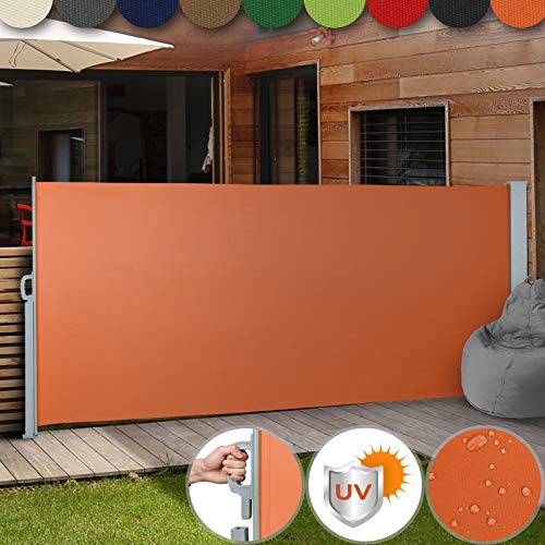 Jago Ausziehbare Seitenmarkise - Farbauswahl/Größenauswahl 160x300cm 180x300cm 200x300cm - Windschutz für Balkon, Terrasse, Garten, Sichtschutz, Seitenwandmarkise, Seitenrollo, Sonnenschutz