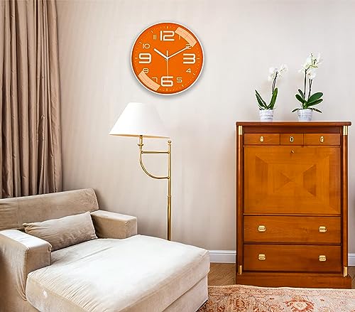 Image of Rylan Wall Clock 12 inch Silent Quartz Decorative Wall Clock Non-Ticking Classic Clock Battery Operated Round Easy to Read for Room /Home /Kitchen /Bedroom /Office /School*=