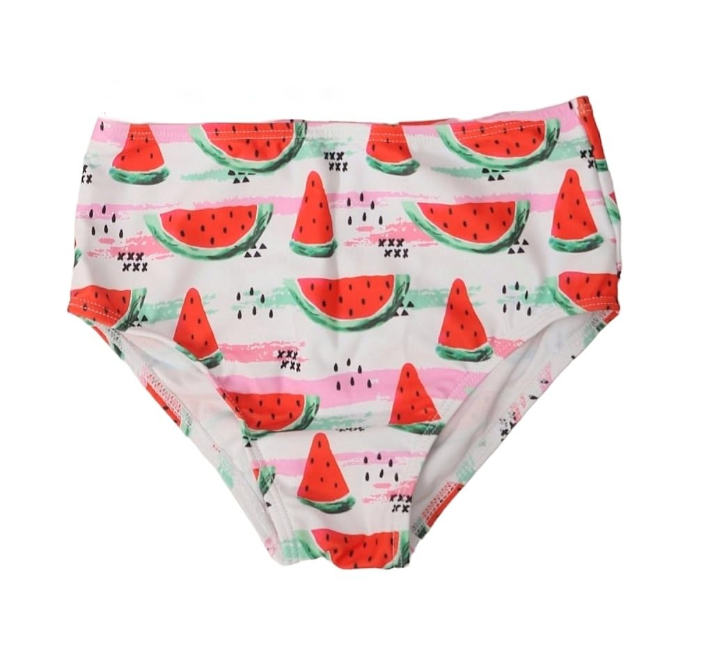 Yellow Bee Watermelon Tassels Bikini Swimsuit with Cap for Girls, Red and White (1-2 Years) - Image 5 thumbnail