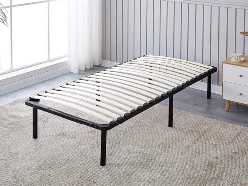 Hamilton – Sommier à Lattes Démontable | 20 Lattes | Cadre Métal | Pieds Inclus | Montage Facile | Confort Ferme | Disponible en 90x190, 140x190, 160x200 cm (90 x...