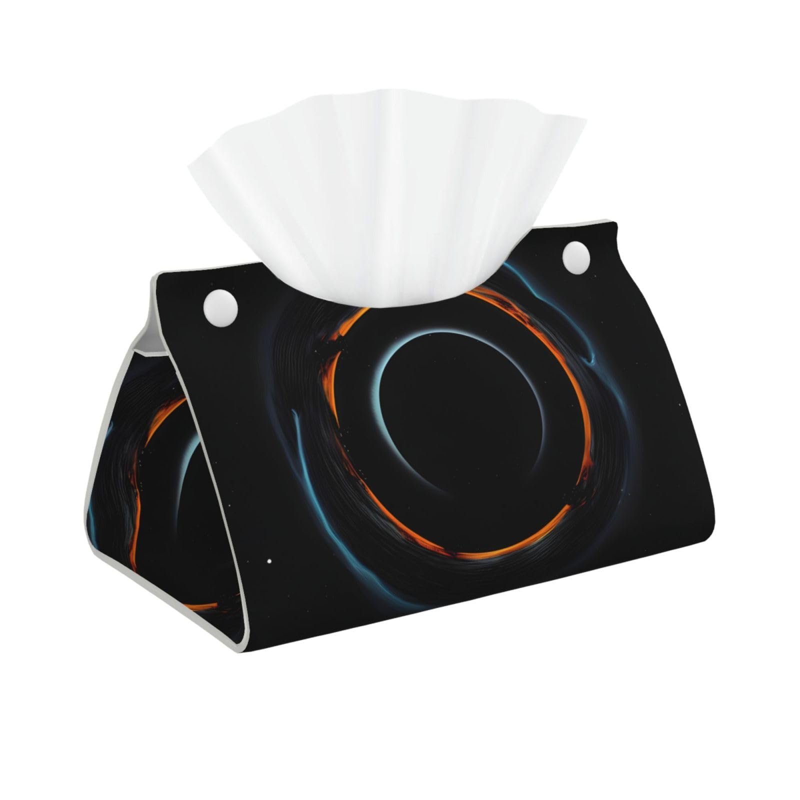 Mysterious Cosmic Black Holes Long Leather Tissue Box Cover-Waterproof PU Leather Tissue Holder for Bathroom, Decorative Rectangular Tissue Case