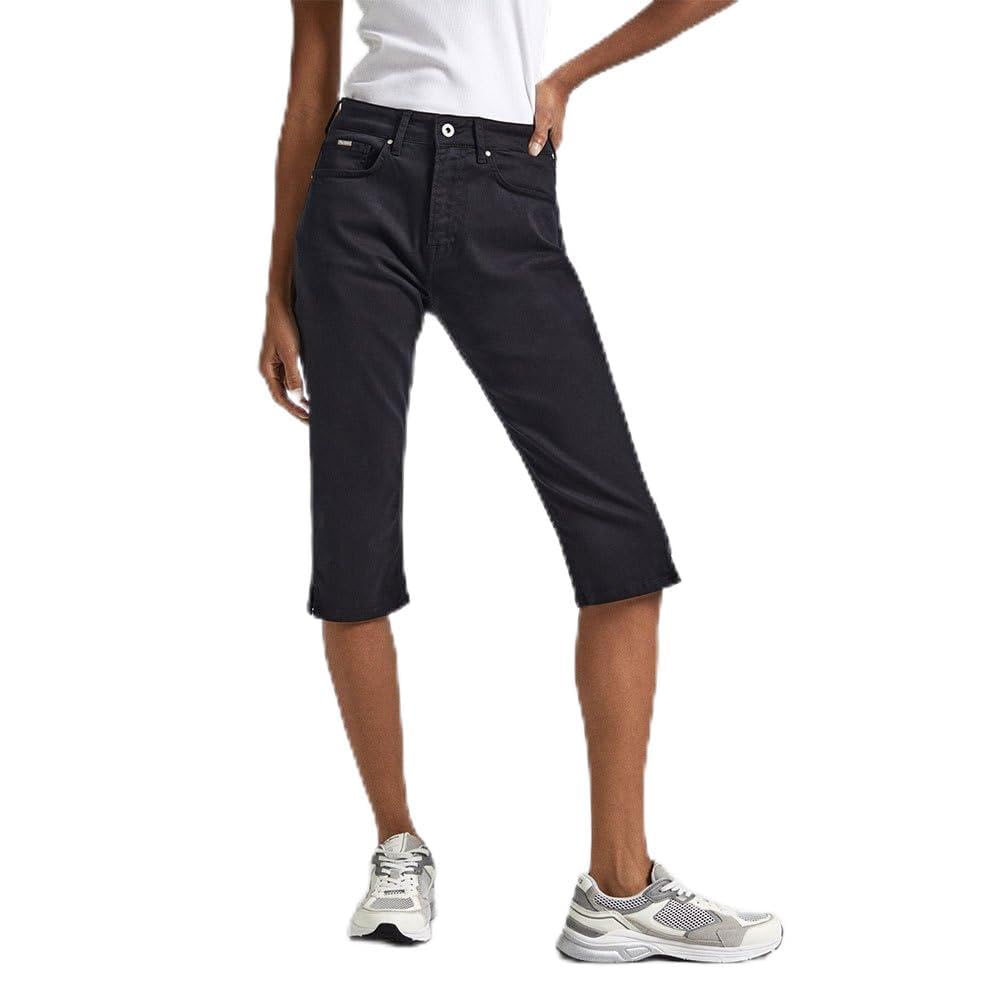 Pepe Jeans Women's Skinny Crop Hw Shorts, Black (Black), 27W