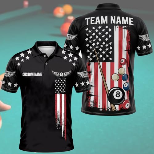 GABITA Personalized Billiards Shirts, Pool Shirts for Men Billiards, 8 Ball Pool Shirt, Billiard Shirts Unisex, Team Billiard4