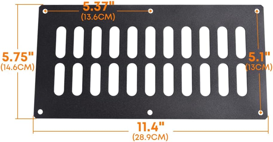 Stanbroil 2 Pcs Fire Pit Slotted Venting Panel Kit, 5 13/16" x 11 3/8", Black Steel (Pack of 2)