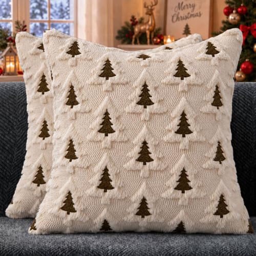 Allorry Christmas Pillow Covers 18x18 Set of...