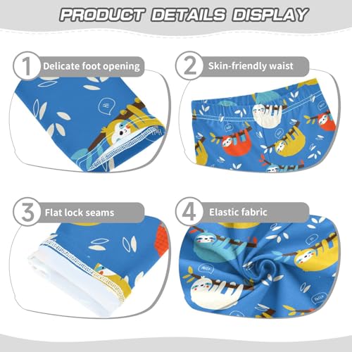 Girls Basic Leggings Baby Girls Pants Sloth Soft Footless Stretchy Tights Pants 4-10Y3