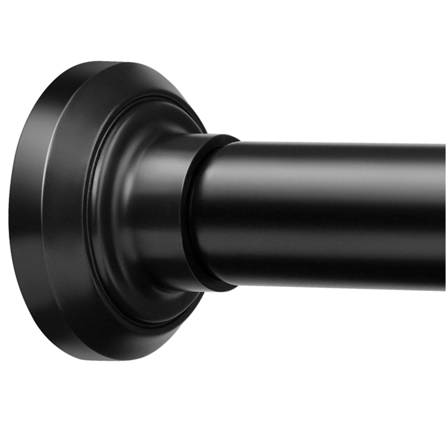 upsimples Matte Black Shower Curtain Rod No Drilling 30 to 76 Inches, 1 Inch Adjustable Spring Stainless Steel Tension Shower Rod No Drill Curtain Pole for Bathroom, Closet, Window