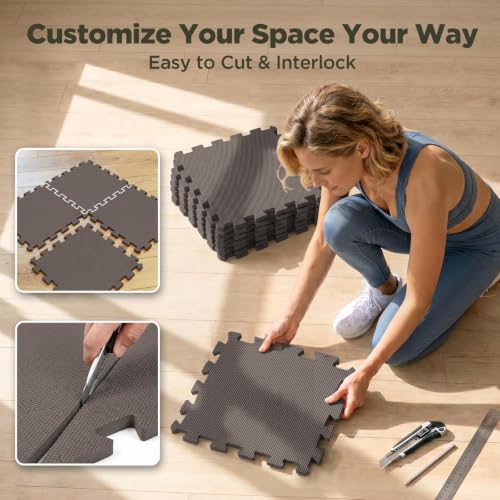 Image of AIRHOP 18 PCS Gym Floor Mat, EVA Foam Puzzle Gym Mat, High-Density Interlocking Foam Floor Tiles for Home Gym, Play Workout Garage Kitchen Flooring 12.6 inchx12.6 inchx0.4 inch