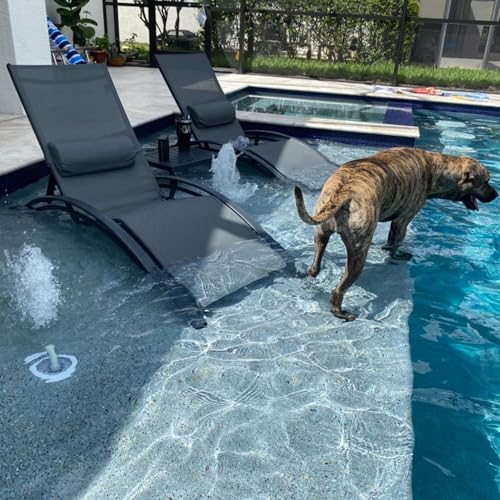 PURPLE LEAF Patio Pool Lounge Chaise Set of 3