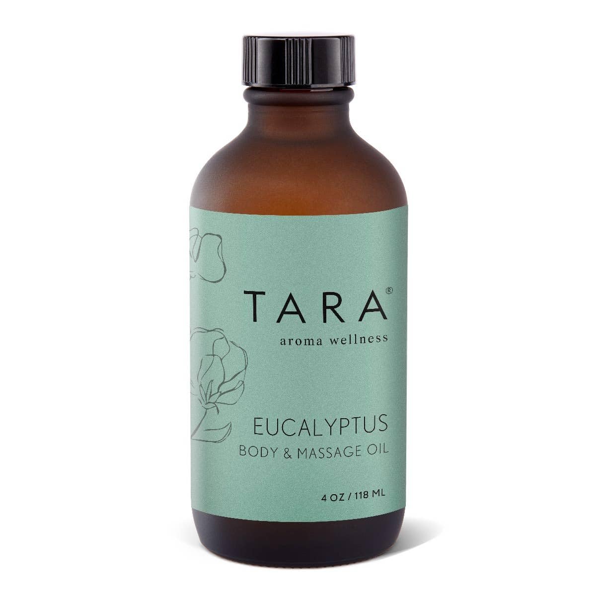 TARA Spa Therapy Eucalyptus Massage Oil – Premium Organic Oil for Relaxation &amp; Stress Relief, 100% Pure Essential Oils, Eucalyptus, 4 oz